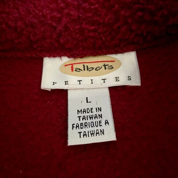 Talbots Embroidered Red Fall Leaves Button Down Coat - Picture 3 of 3